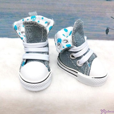 SHU059GRY Yo-SD BJD doll Shoes Denim Folded Boots Grey SHU059GRY Yo-SD BJD doll Shoes Denim Folded Boots Grey